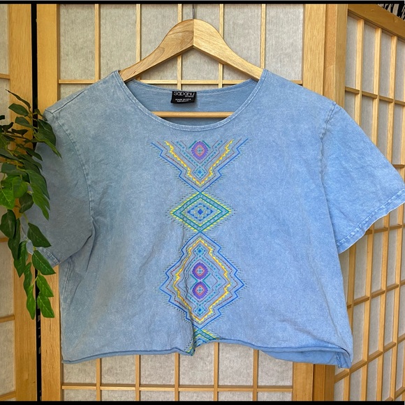 🌵SOLD - SABUKU ARTWEAR BEAUTIFUL DENIM TOP - Picture 2 of 3